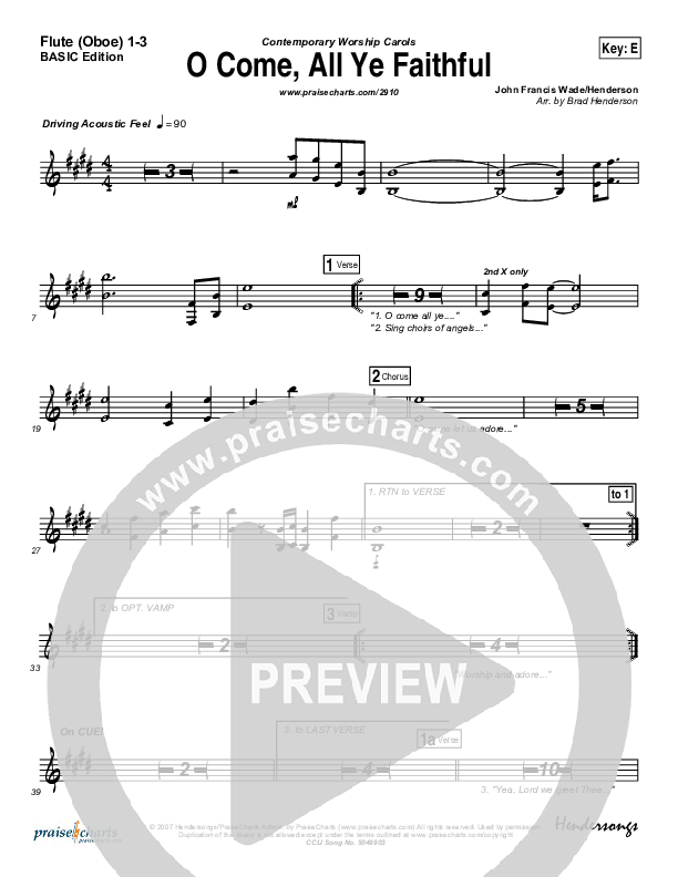 O Come All Ye Faithful Flute/Oboe 1/2/3 (Jeff Elkins)