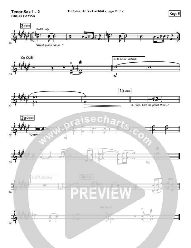 O Come All Ye Faithful Tenor Sax 1/2 (Jeff Elkins)