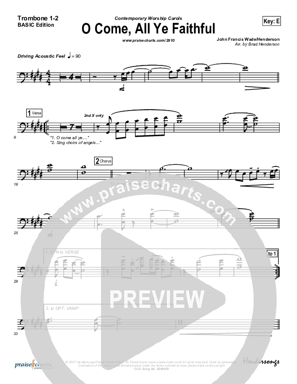 O Come All Ye Faithful Trombone 1/2 (Jeff Elkins)