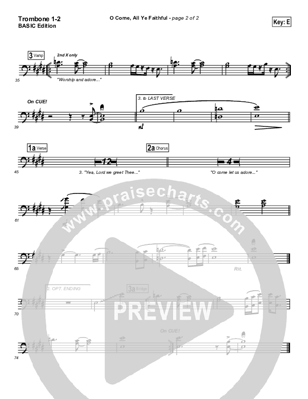 O Come All Ye Faithful Trombone 1/2 (Jeff Elkins)