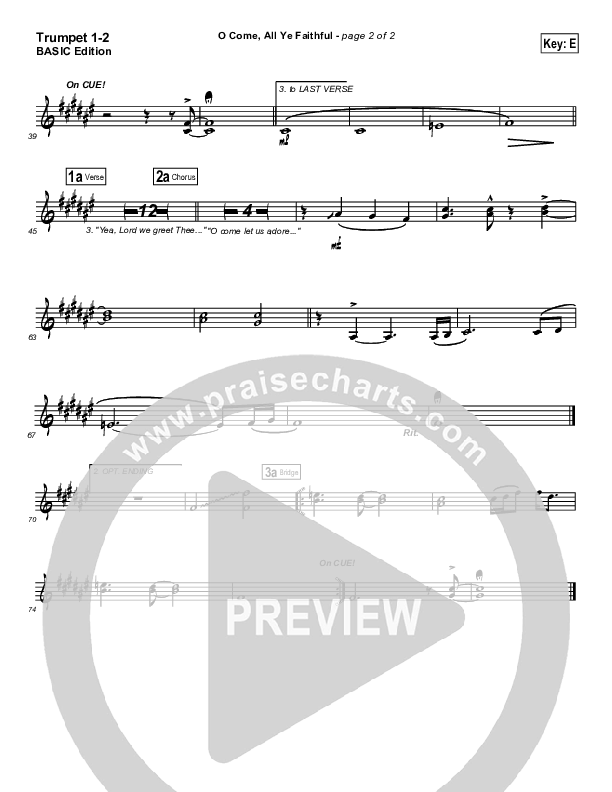 O Come All Ye Faithful Trumpet 1,2 (Jeff Elkins)