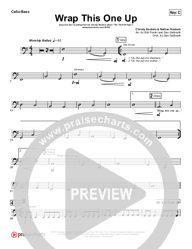 Wrap This One Up Cello/Bass (Christy Nockels)