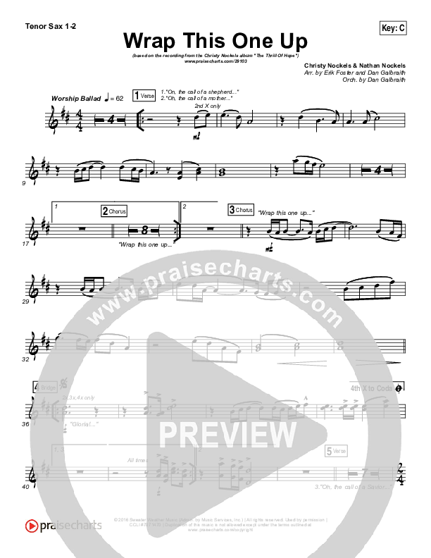 Wrap This One Up Tenor Sax 1/2 (Christy Nockels)