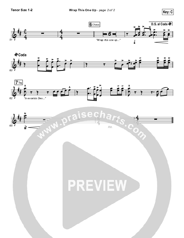 Wrap This One Up Tenor Sax 1/2 (Christy Nockels)