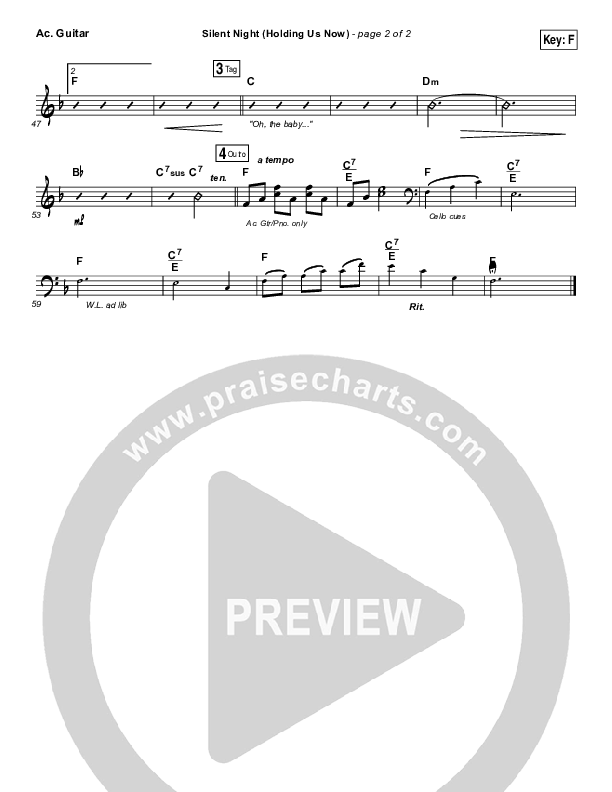 Silent Night (Holding Us Now) Acoustic Guitar (Christy Nockels)