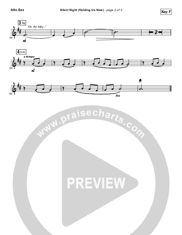 Silent Night (Holding Us Now) Alto Sax (Christy Nockels)