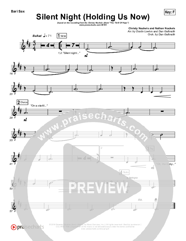 Silent Night (Holding Us Now) Bari Sax (Christy Nockels)