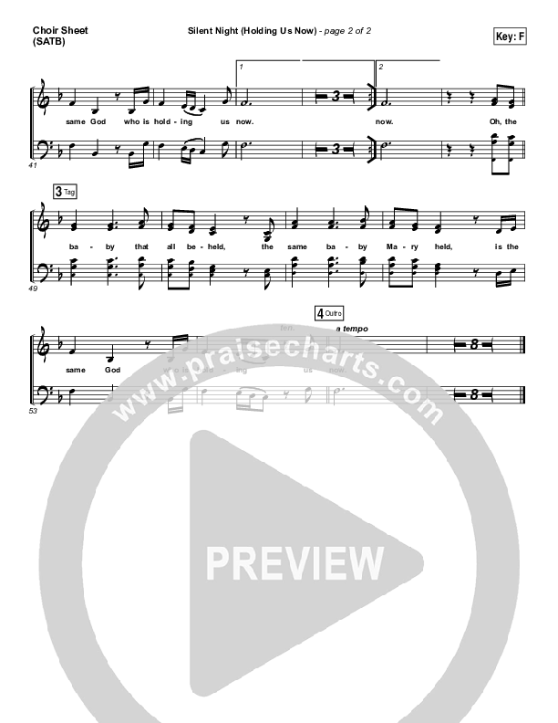 Silent Night (Holding Us Now) Choir Sheet (SATB) (Christy Nockels)