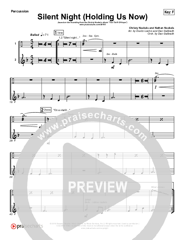 Silent Night (Holding Us Now) Percussion (Christy Nockels)