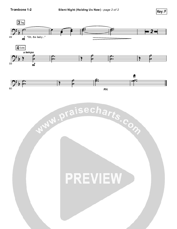 Silent Night (Holding Us Now) Trombone 1/2 (Christy Nockels)
