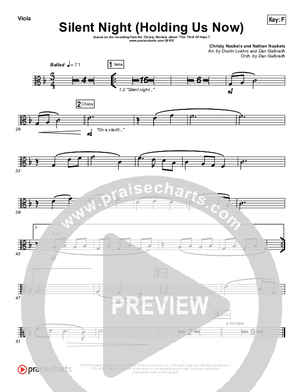 Silent Night (Holding Us Now) Viola (Christy Nockels)