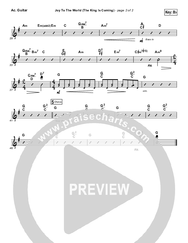 Joy To The World (The King Is Coming) Acoustic Guitar (Christy Nockels)