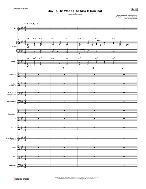Joy To The World (The King Is Coming) Conductor's Score (Christy Nockels)