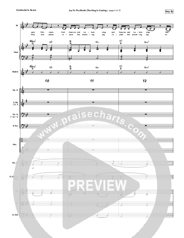Joy To The World (The King Is Coming) Conductor's Score (Christy Nockels)