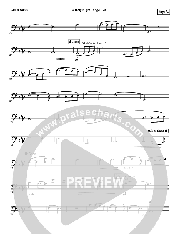 O Holy Night Cello/Bass (Christy Nockels)