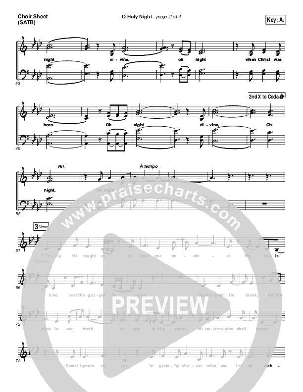 O Holy Night Choir Sheet (SATB) (Christy Nockels)