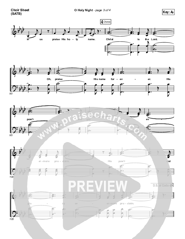 O Holy Night Choir Sheet (SATB) (Christy Nockels)