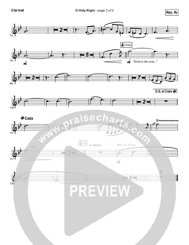 O Holy Night Clarinet (Christy Nockels)