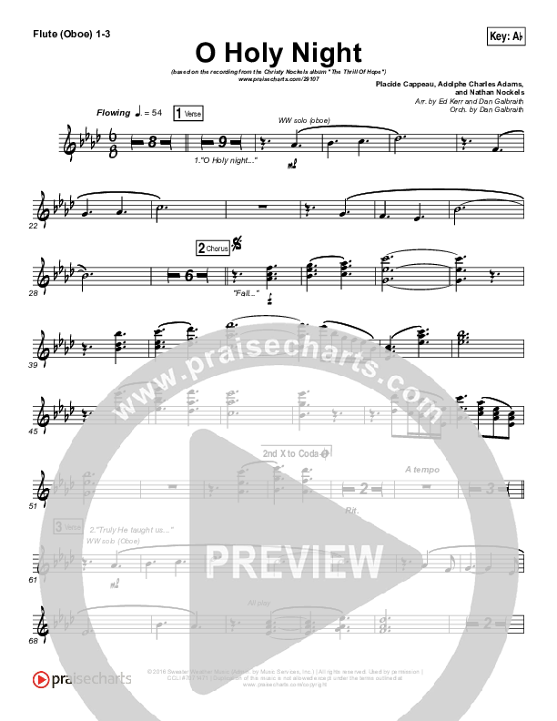 O Holy Night Flute/Oboe 1/2/3 (Christy Nockels)