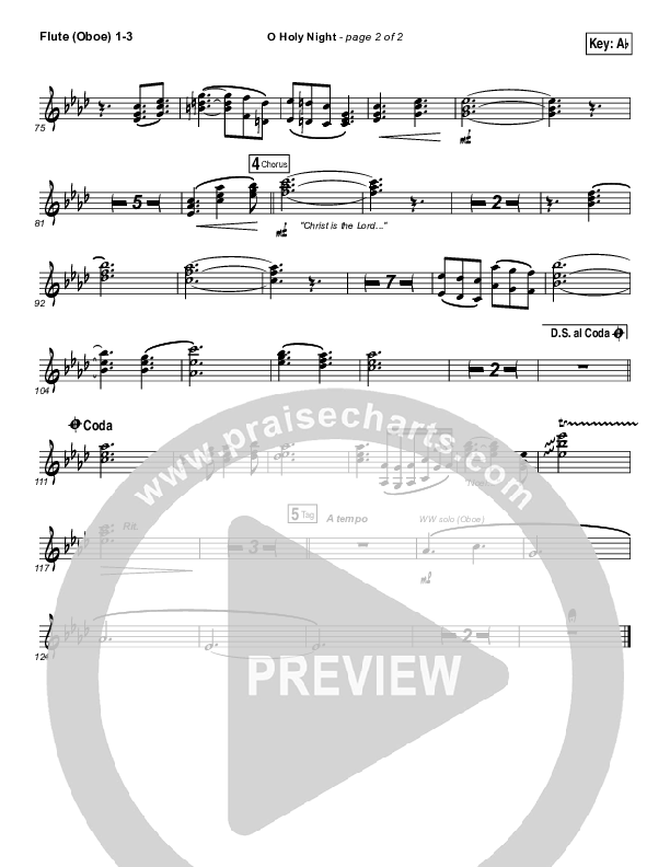 O Holy Night Flute/Oboe 1/2/3 (Christy Nockels)