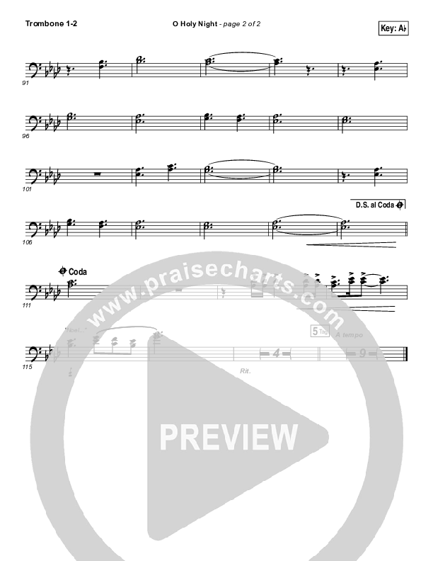 O Holy Night Trombone 1/2 (Christy Nockels)