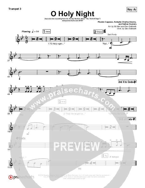 O Holy Night Trumpet 3 (Christy Nockels)