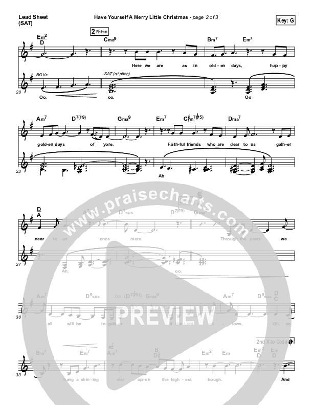 Have Yourself A Merry Little Christmas Lead Sheet (SAT) (Christy Nockels)