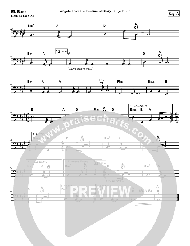 Angels From The Realms Of Glory Bass Guitar (Jon Ward)