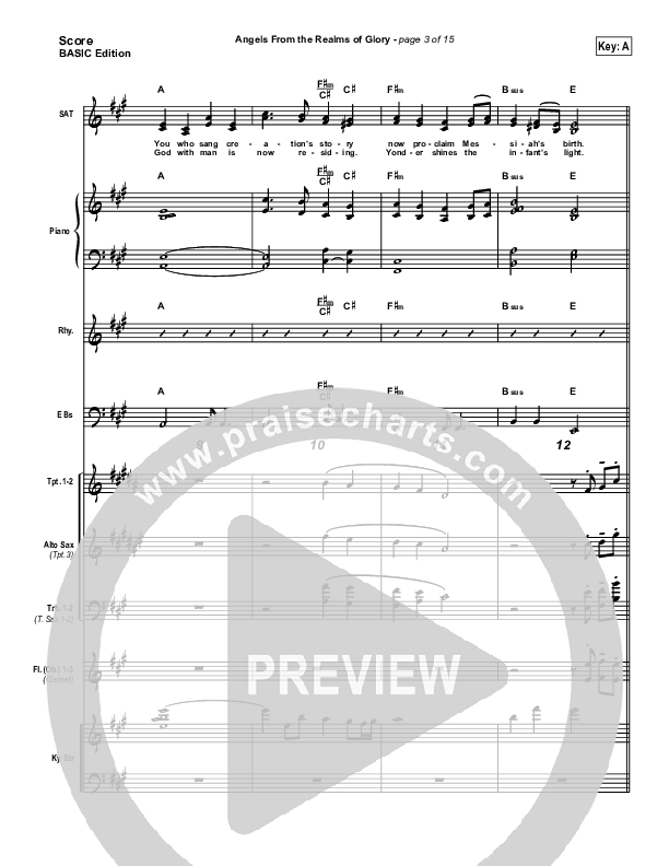 Angels From The Realms Of Glory Conductor's Score (Jon Ward)