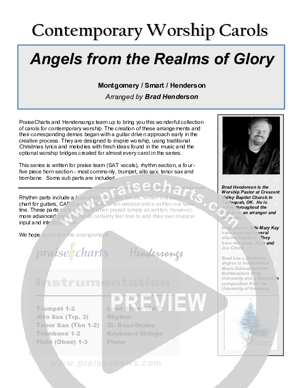 Angels From The Realms Of Glory Cover Sheet (Jon Ward)