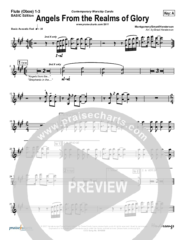 Angels From The Realms Of Glory Flute/Oboe 1/2/3 (Jon Ward)