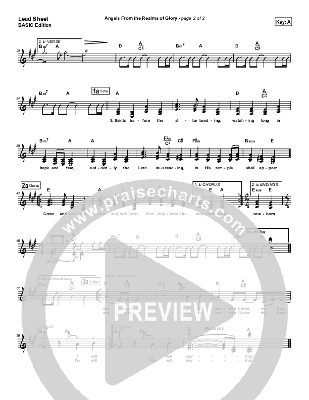 Angels From The Realms Of Glory Lead Sheet (SAT) (Jon Ward)