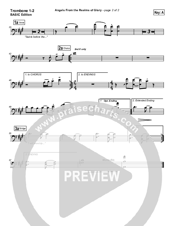 Angels From The Realms Of Glory Trombone 1/2 (Jon Ward)