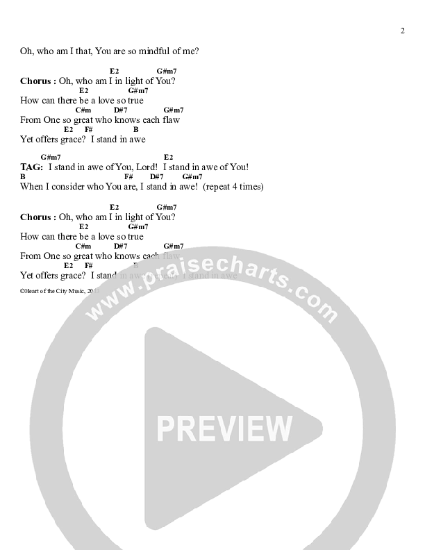 When I Consider Chords & Lyrics (Heart Of The City)