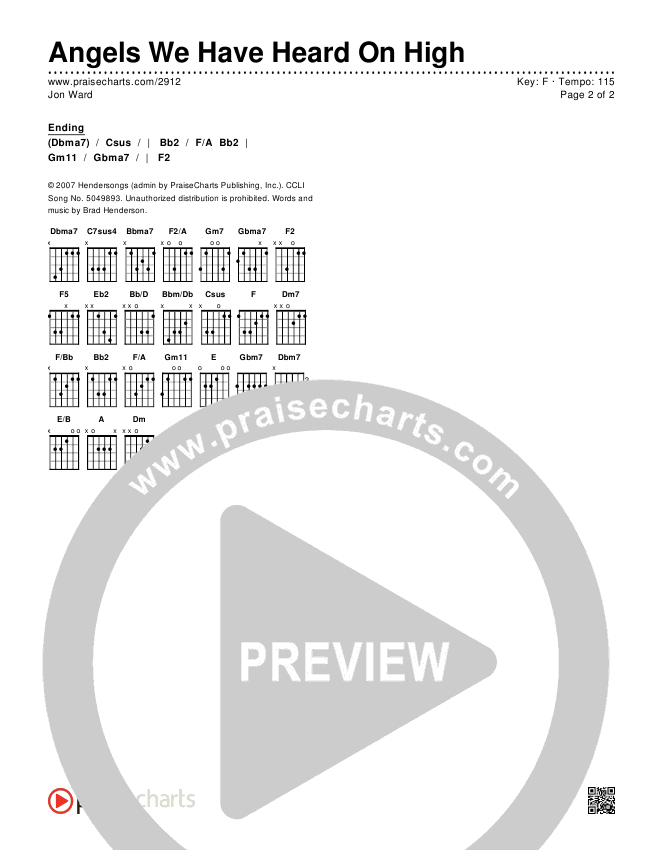 Angels We Have Heard On High Chords & Lyrics (Jon Ward)