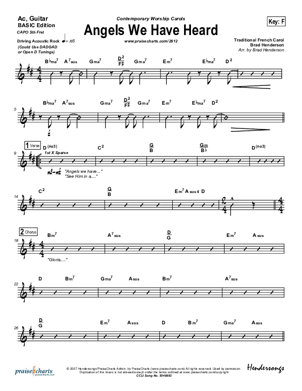 Angels We Have Heard On High Acoustic Guitar (Jon Ward)