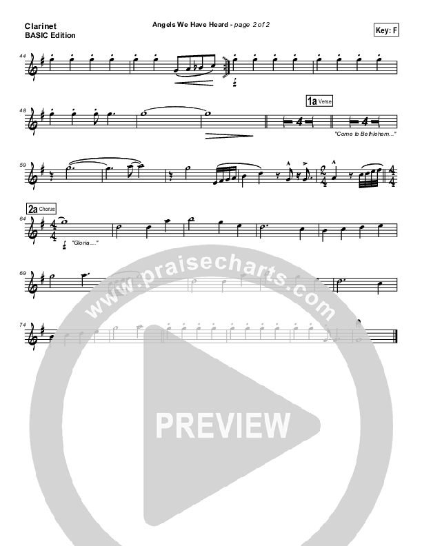 Angels We Have Heard On High Clarinet (Jon Ward)