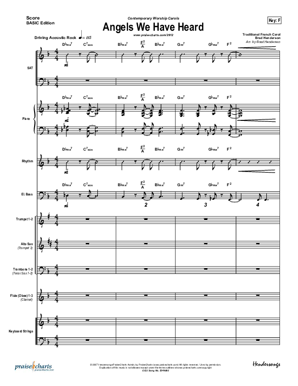 Angels We Have Heard On High Conductor's Score (Jon Ward)