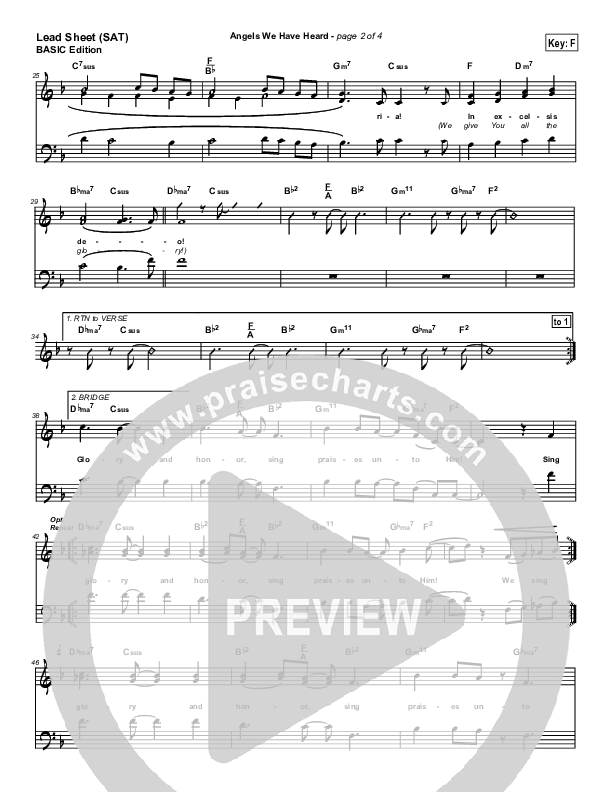 Angels We Have Heard On High Lead Sheet (SAT) (Jon Ward)