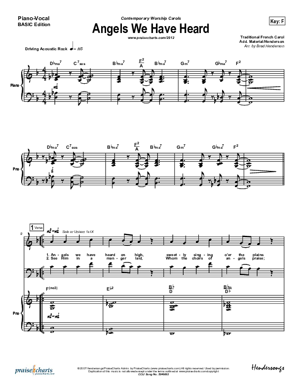 Angels We Have Heard On High Piano/Vocal Pack (Jon Ward)