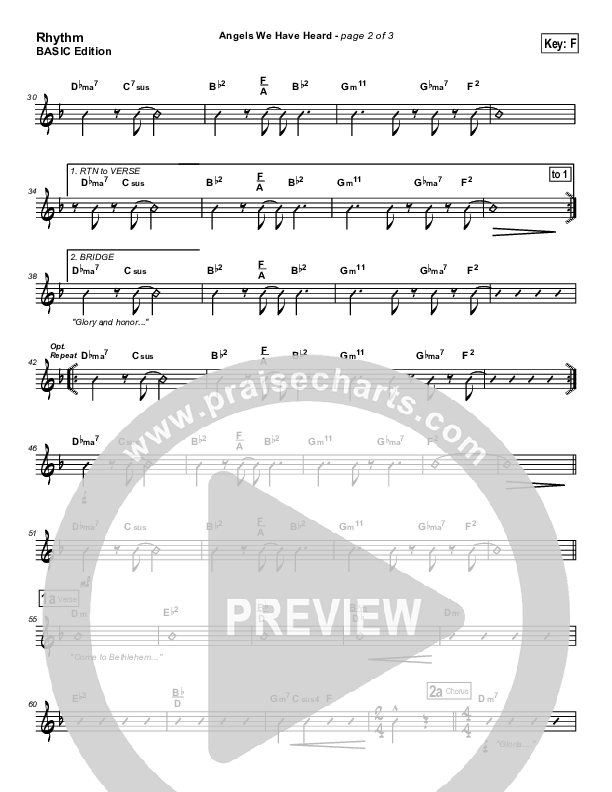 Angels We Have Heard On High Rhythm Chart (Jon Ward)