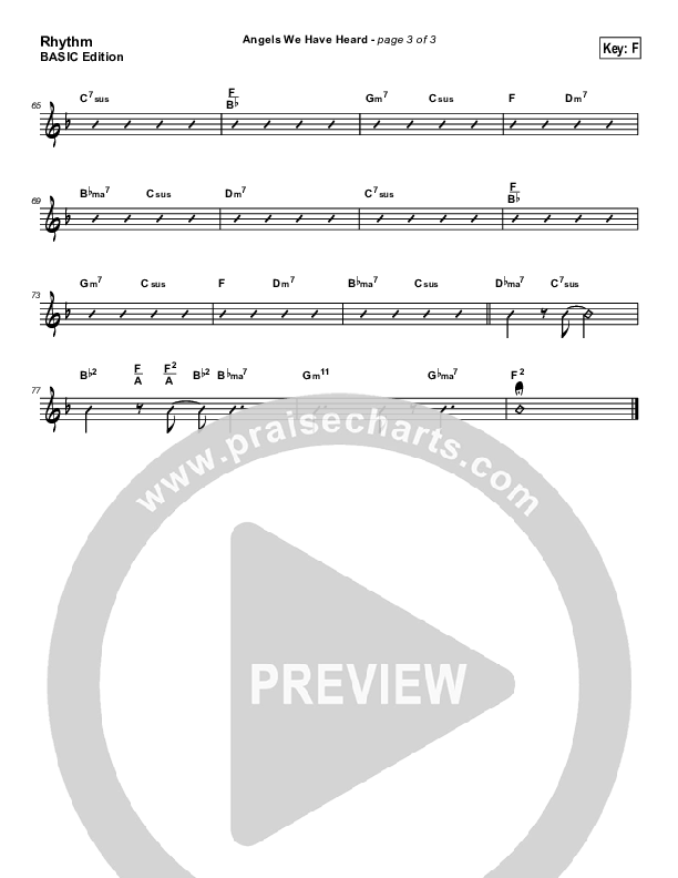 Angels We Have Heard On High Rhythm Chart (Jon Ward)