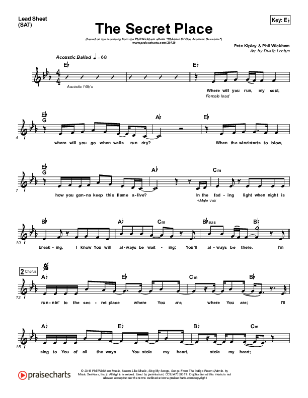 The Secret Place Lead (SAT) (Phil Wickham / Madison Cunningham)