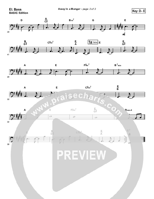 Away In A Manger Bass Guitar (Andrea Duvall)