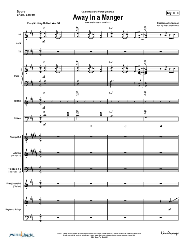 Away In A Manger Conductor's Score (Andrea Duvall)