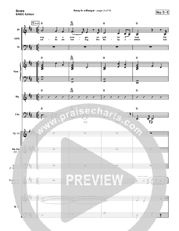 Away In A Manger Conductor's Score (Andrea Duvall)