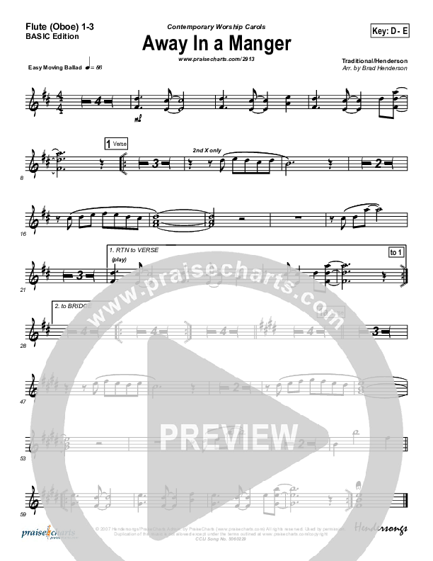 Away In A Manger Flute/Oboe 1/2/3 (Andrea Duvall)