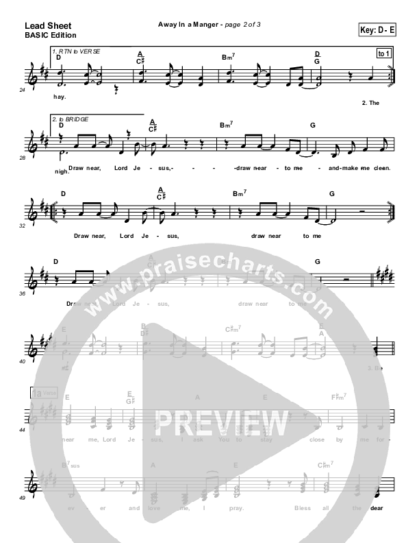 Away In A Manger Lead Sheet (SAT) (Andrea Duvall)