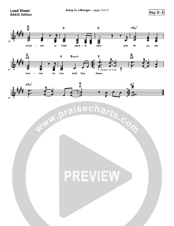 Away In A Manger Lead Sheet (SAT) (Andrea Duvall)