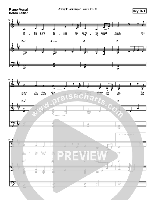 Away In A Manger Piano/Vocal Pack (Andrea Duvall)